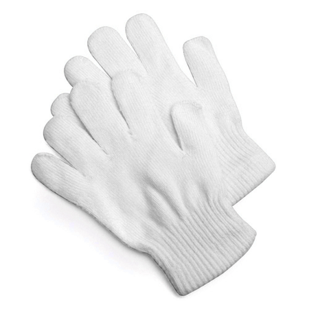 Witte gebreide handschoenen