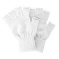 Witte gebreide vingerloze handschoenen