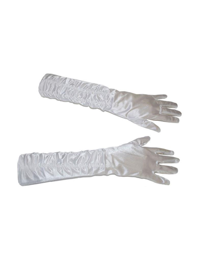 witte gestropte handschoenen