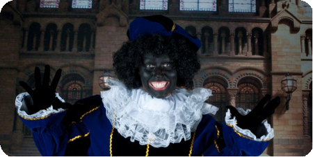 Witte zwarte piet kraag