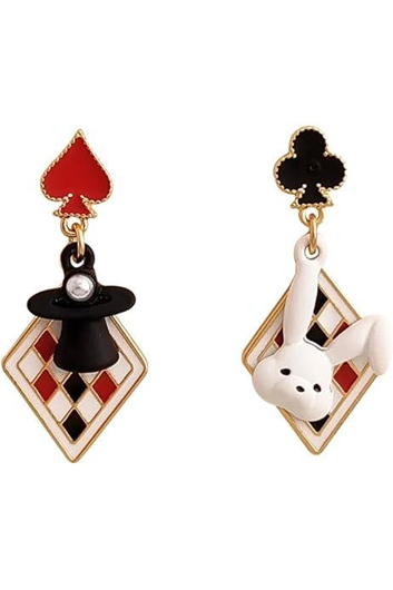 Wonderland oorringen Queen & Rabbit