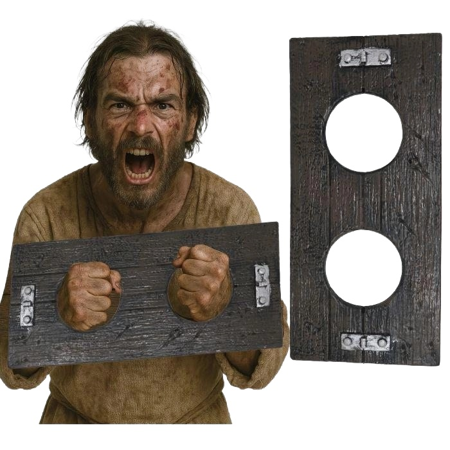 Wooden handcuffs sign 40 cm