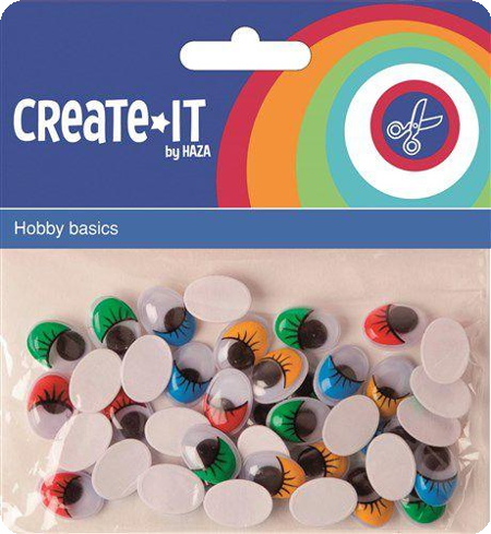 yeux bancals colorés avec cils 40pieces