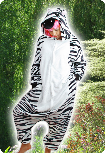 Zebra onesie costume for adults