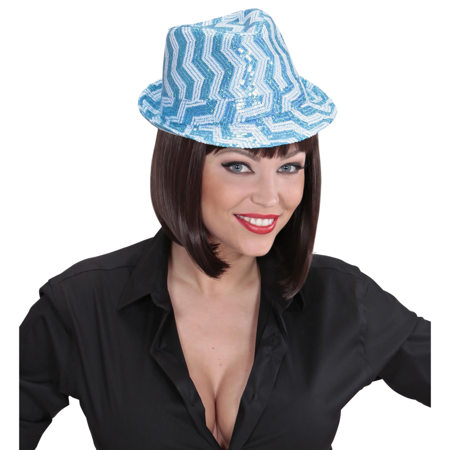 Zig zag glitter disco hat