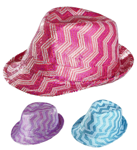 Zig zag glitter disco hoedje