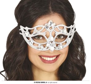 zilver masker met strass