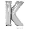 Zilveren folieballon letter K 40 inch