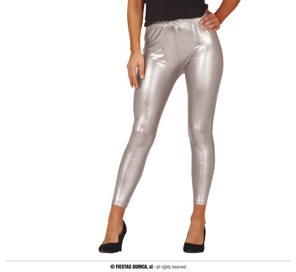 zilveren metallic legging