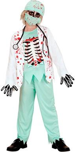 Zombie dokter kind verkleedpak