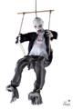 zombie doll on swing with movement light and sound