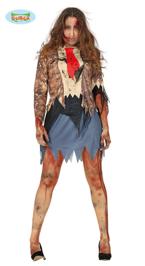 Zombie halloween kostuum voor dames
