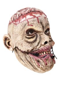 zombie mask with brain latex