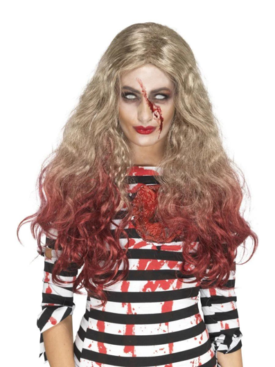 Zombie pruik met bloed