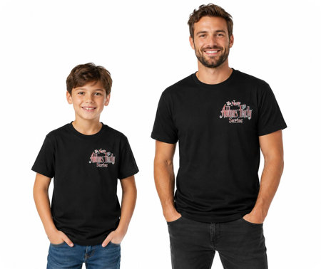 Zwarte Addams Familie Thema T-shirt voor Heren