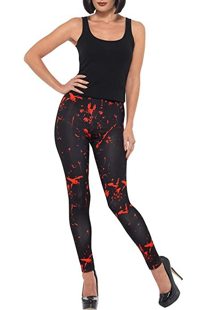 zwarte legging met bloedspatten