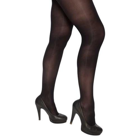 Zwarte panty maat XXL