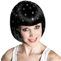 Zwarte pruik Trixy met strass