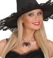 Zwarte Strass Spider Halsketting